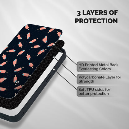 Icy Pattern Shockproof Hybrid Protection (Metal + TPU) Back Case Cover