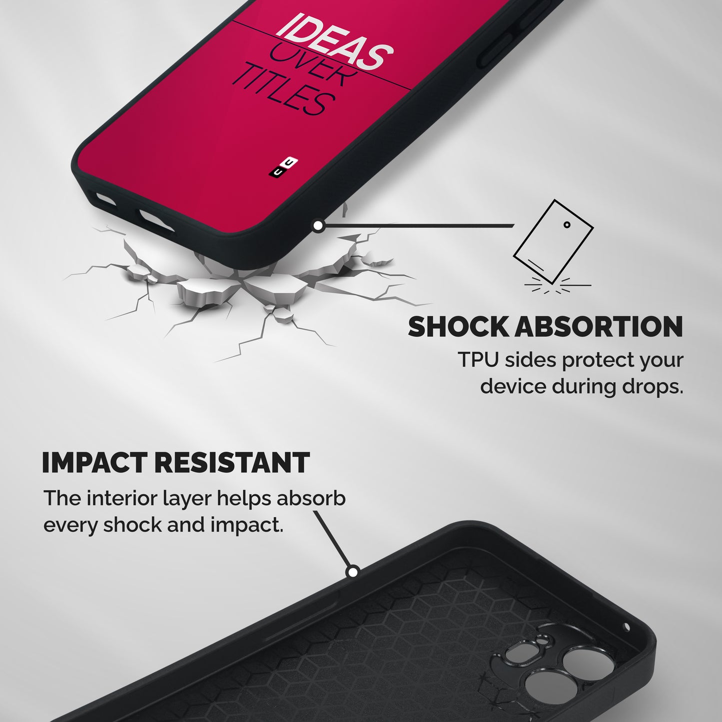 Ideas Over Titles Shockproof Hybrid Protection (Metal + TPU) Back Case Cover