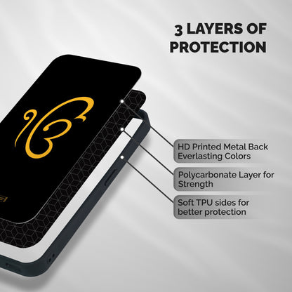 Ik Onkar Shockproof Hybrid Protection (Metal + TPU) Back Case Cover