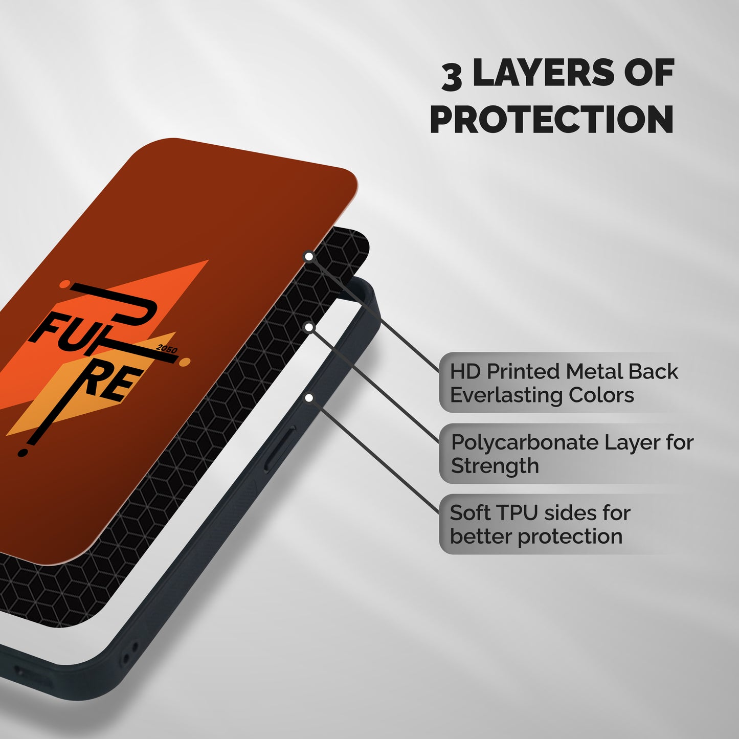 illustrative Future Shockproof Hybrid Protection (Metal + TPU) Back Case Cover