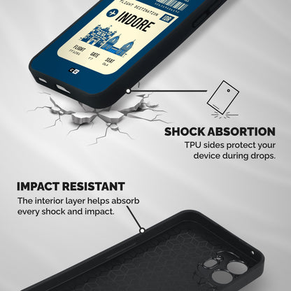 Indore Boarding Pass Shockproof Hybrid Protection (Metal + TPU) Back Case Cover