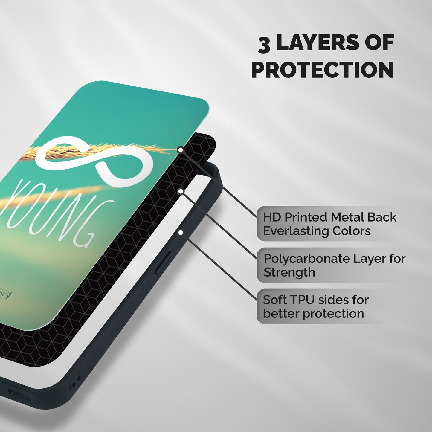 Infinity Young Shockproof Hybrid Protection (Metal + TPU) Back Case Cover