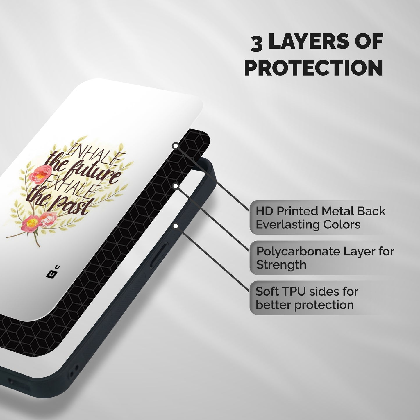 Inhale Future Shockproof Hybrid Protection (Metal + TPU) Back Case Cover