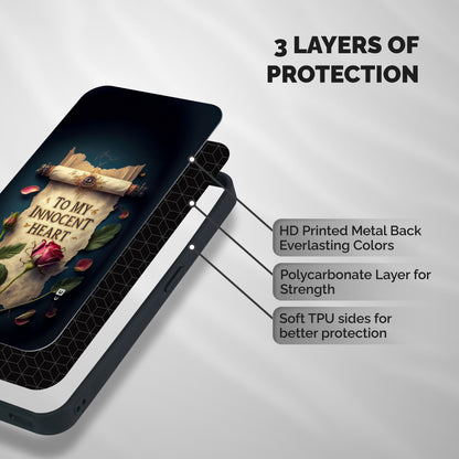 Innocence Of Heart Shockproof Hybrid Protection (Metal + TPU) Back Case Cover