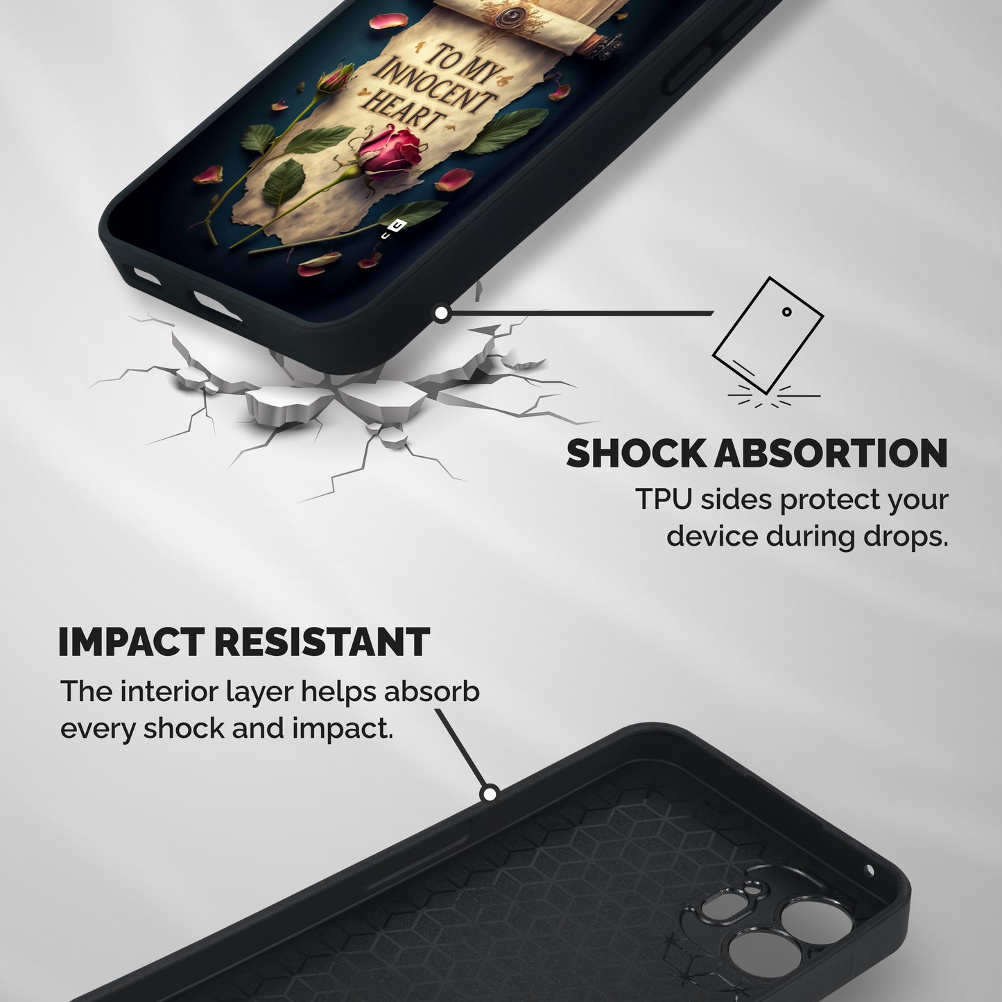 Innocence Of Heart Shockproof Hybrid Protection (Metal + TPU) Back Case Cover