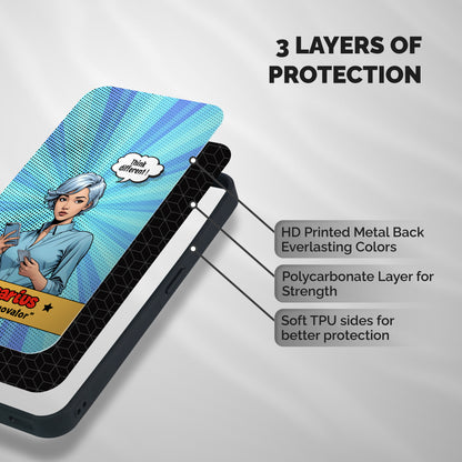 Innovative Aquarius Shockproof Hybrid Protection (Metal + TPU) Back Case Cover
