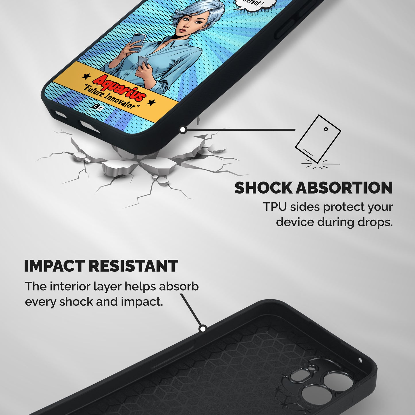 Innovative Aquarius Shockproof Hybrid Protection (Metal + TPU) Back Case Cover