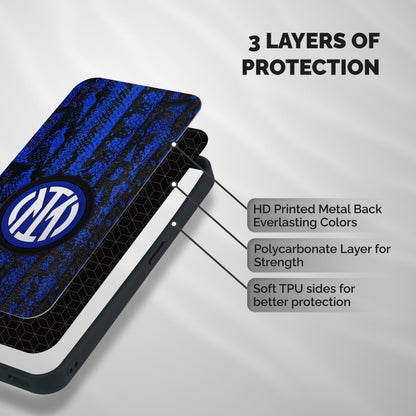 Inter Milan Texture Shockproof Hybrid Protection (Metal + TPU) Back Case Cover