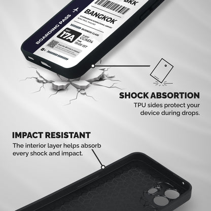 International Boarding Pass Bangkok Shockproof Hybrid Protection (Metal + TPU) Back Case Cover
