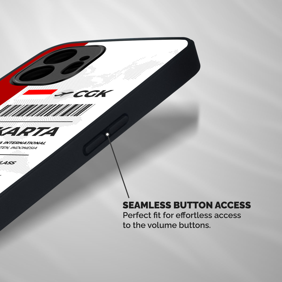 International Boarding Pass Jakarta Shockproof Hybrid Protection (Metal + TPU) Back Case Cover