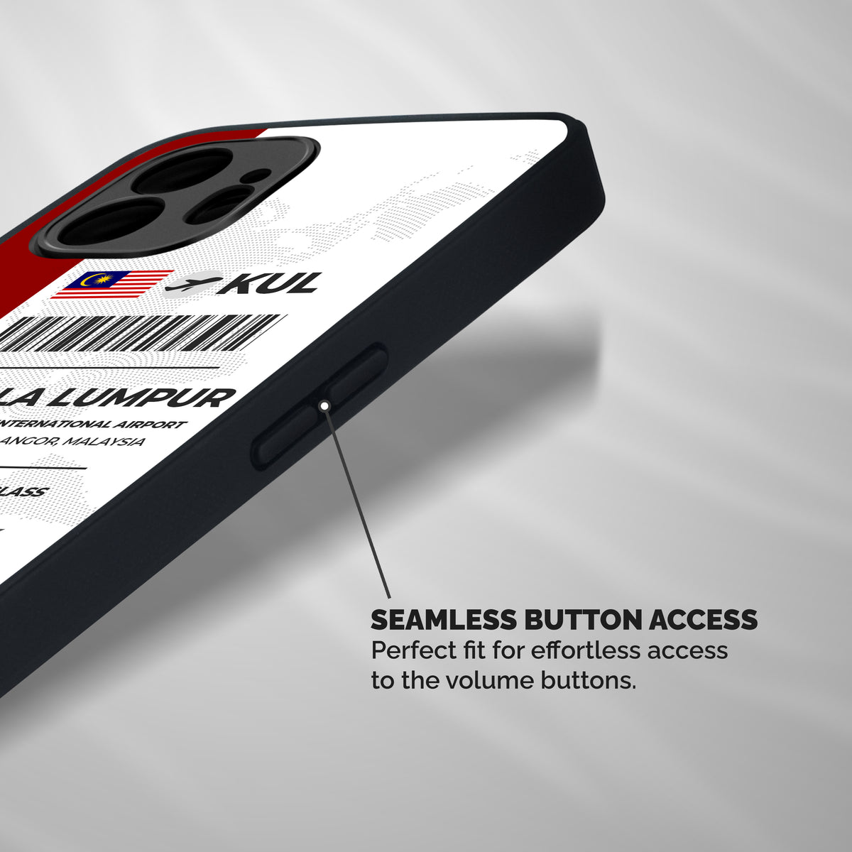 International Boarding Pass Kuala Lumpur Shockproof Hybrid Protection (Metal + TPU) Back Case Cover