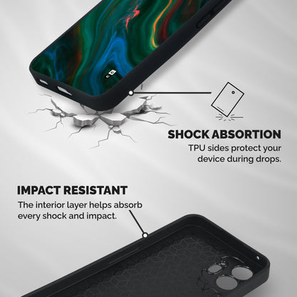 Inverse Marble Shockproof Hybrid Protection (Metal + TPU) Back Case Cover
