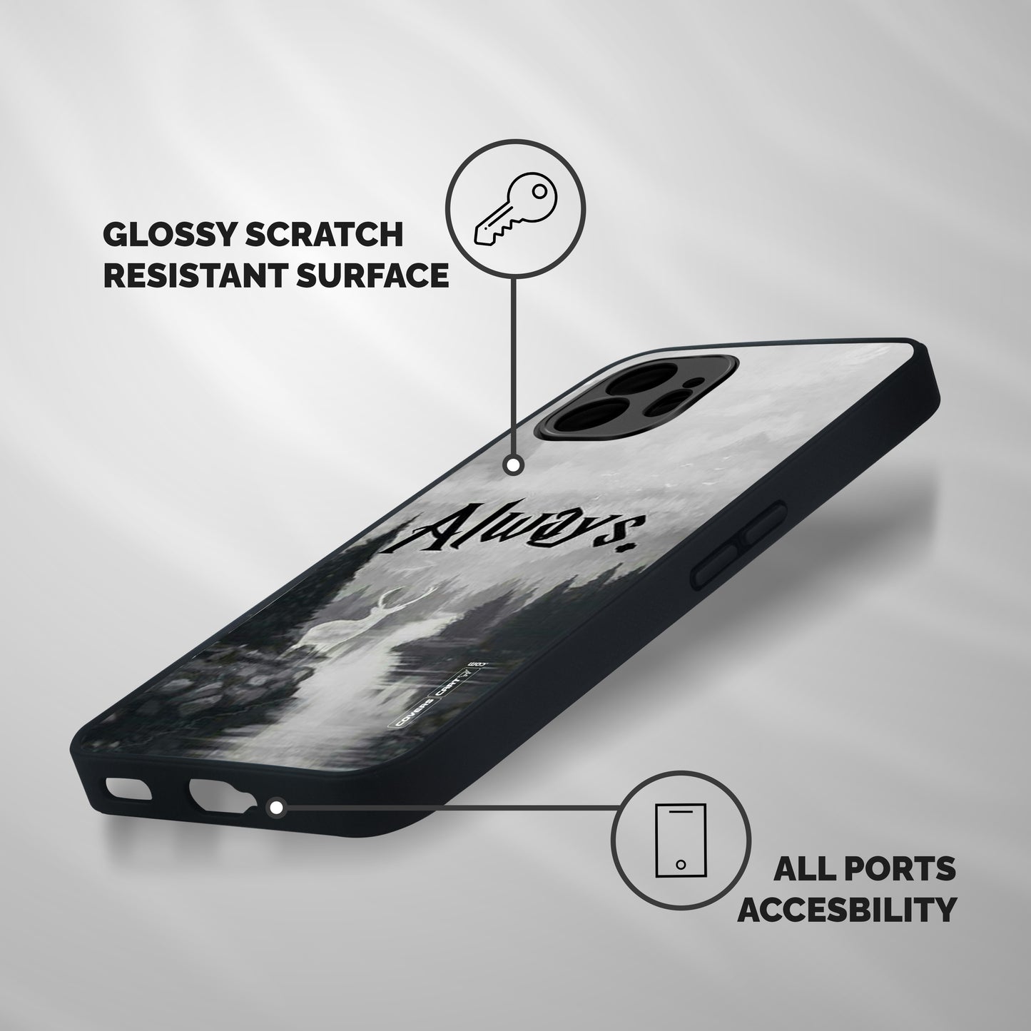 Invisible Deer Shockproof Hybrid Protection (Metal + TPU) Back Case Cover