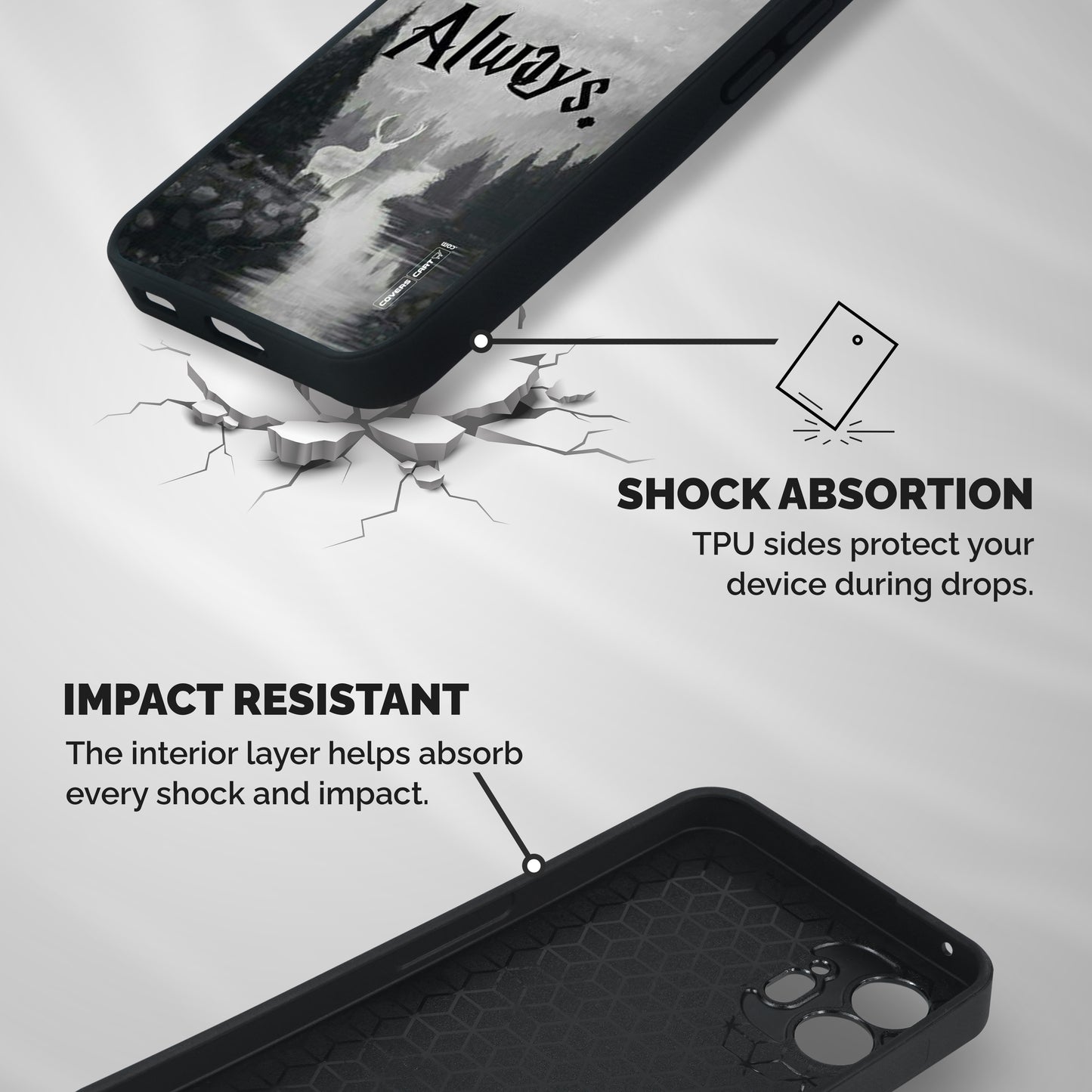Invisible Deer Shockproof Hybrid Protection (Metal + TPU) Back Case Cover
