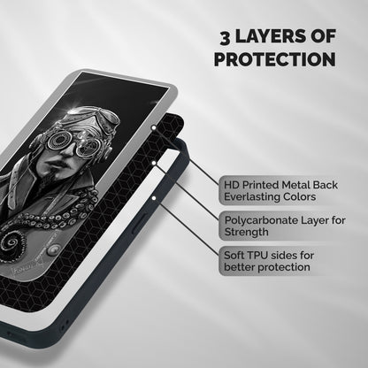 Ismaele Artwork Shockproof Hybrid Protection (Metal + TPU) Back Case Cover