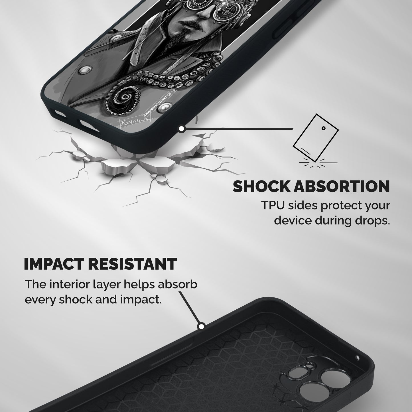 Ismaele Artwork Shockproof Hybrid Protection (Metal + TPU) Back Case Cover