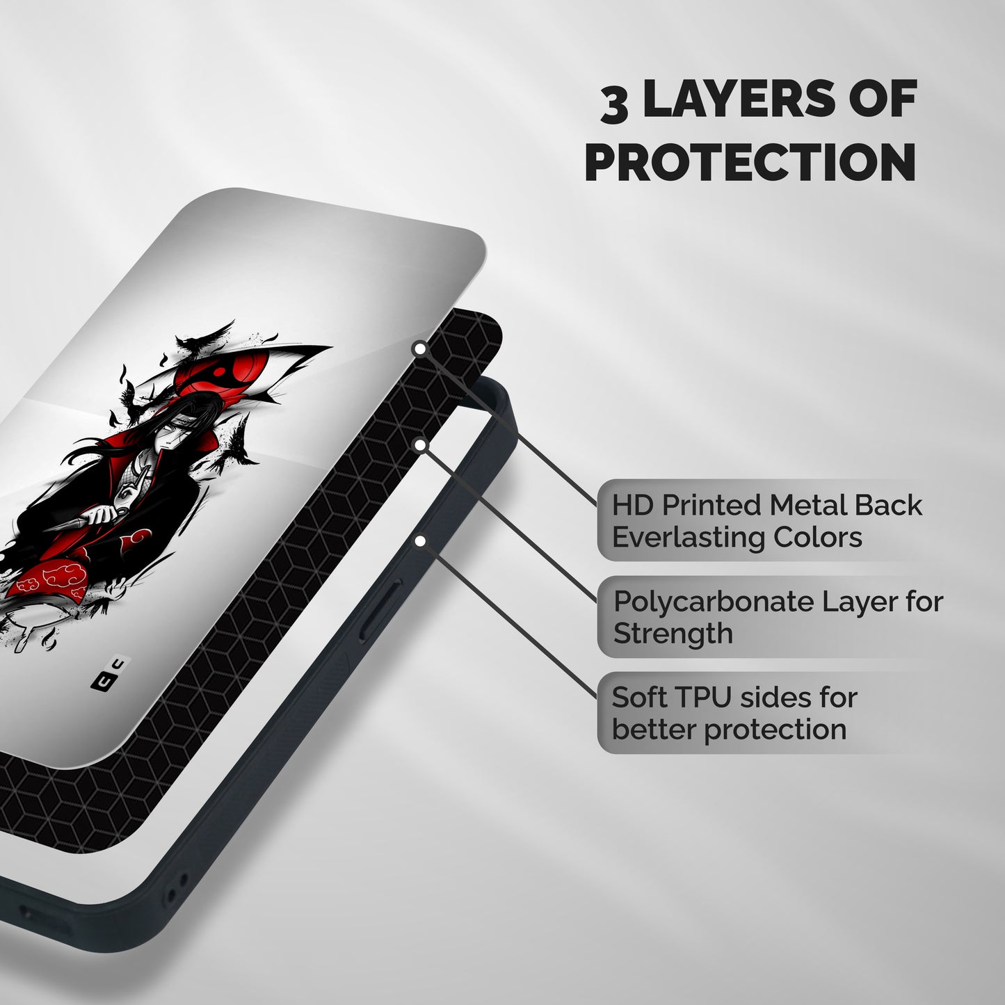 Itachi Combat Shockproof Hybrid Protection (Metal + TPU) Back Case Cover