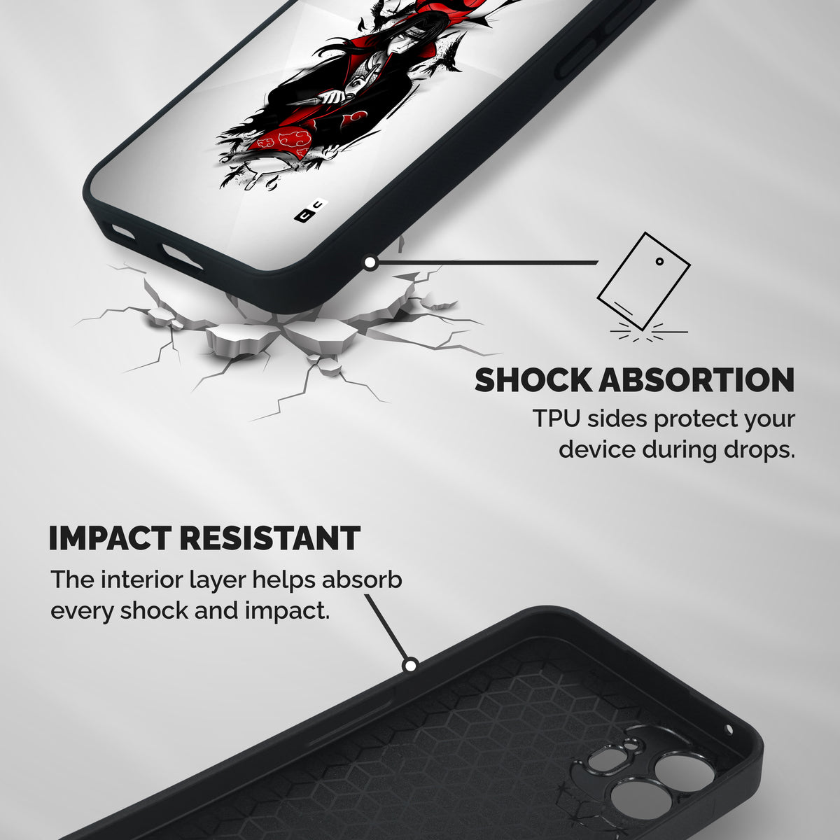 Itachi Combat Shockproof Hybrid Protection (Metal + TPU) Back Case Cover