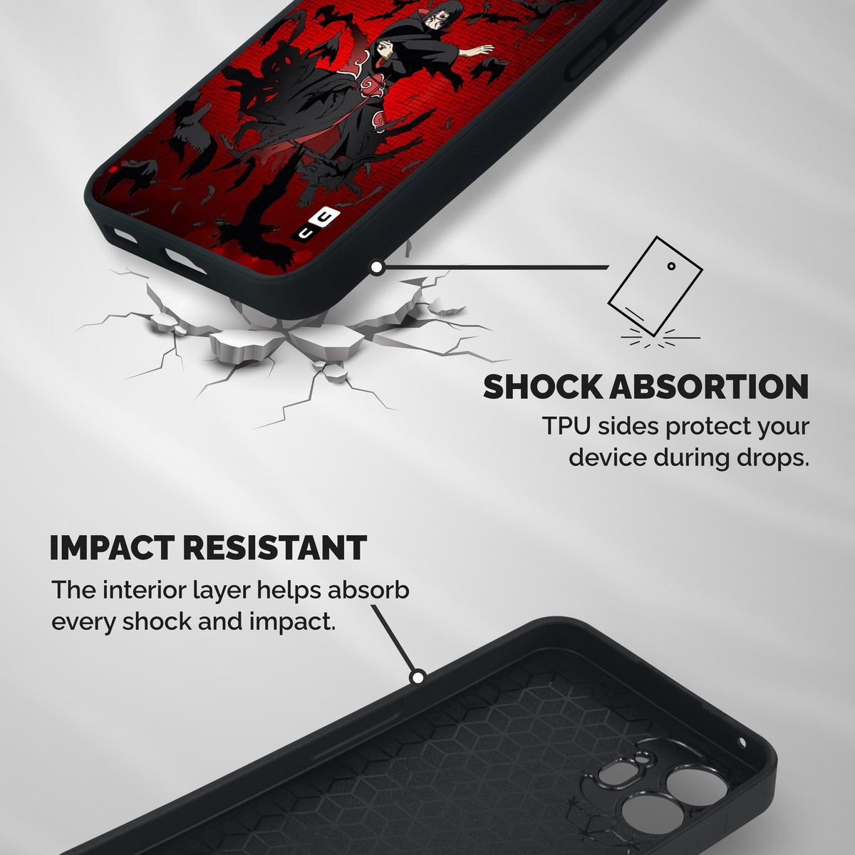 Itachi Stance For War Shockproof Hybrid Protection (Metal + TPU) Back Case Cover