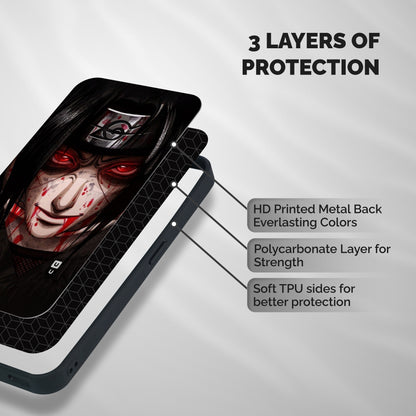 Itachi Uchiha Red Eyes Shockproof Hybrid Protection (Metal + TPU) Back Case Cover