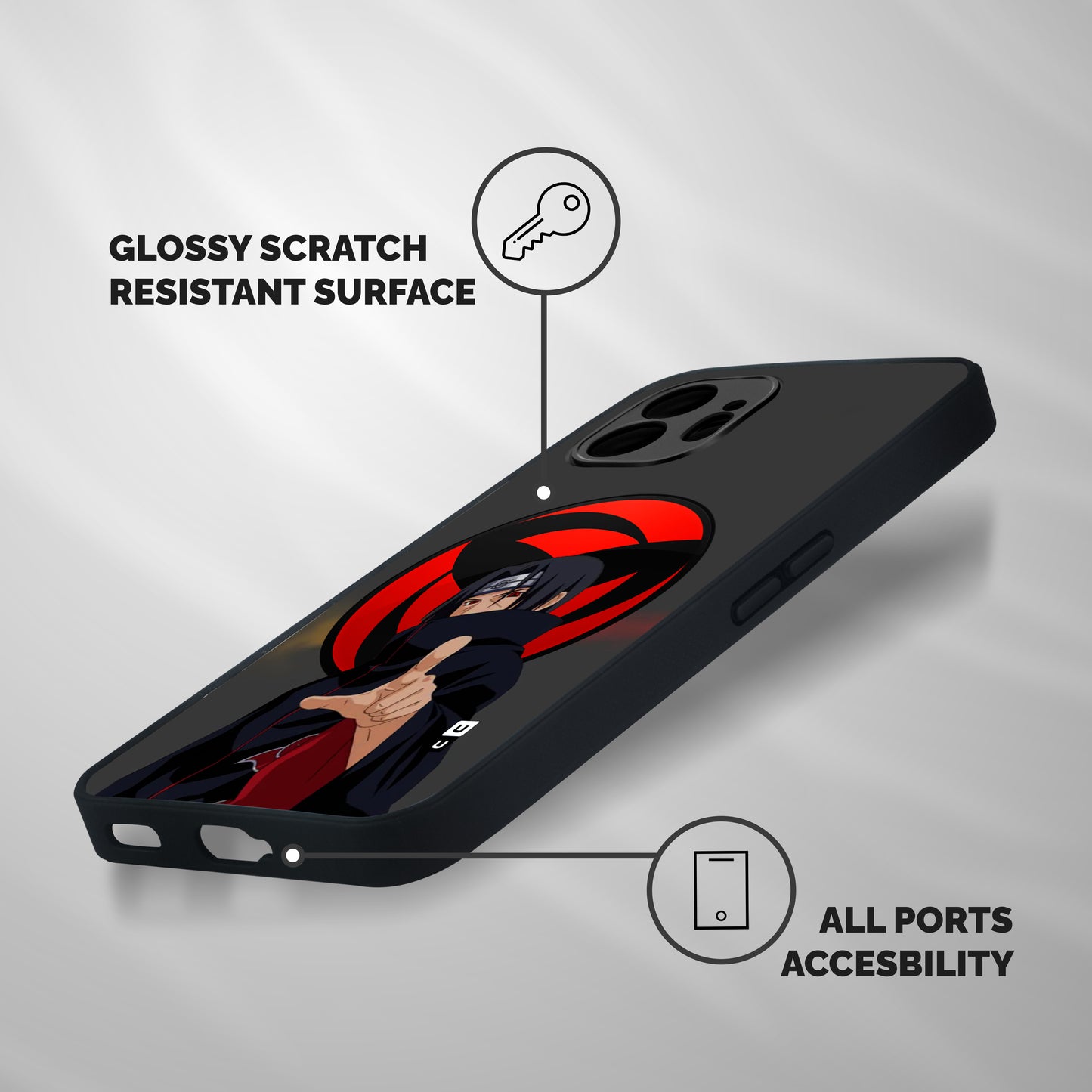 Itachi Uchiha With sharingan Shockproof Hybrid Protection (Metal + TPU) Back Case Cover