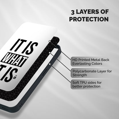 Itis What Itis Shockproof Hybrid Protection (Metal + TPU) Back Case Cover