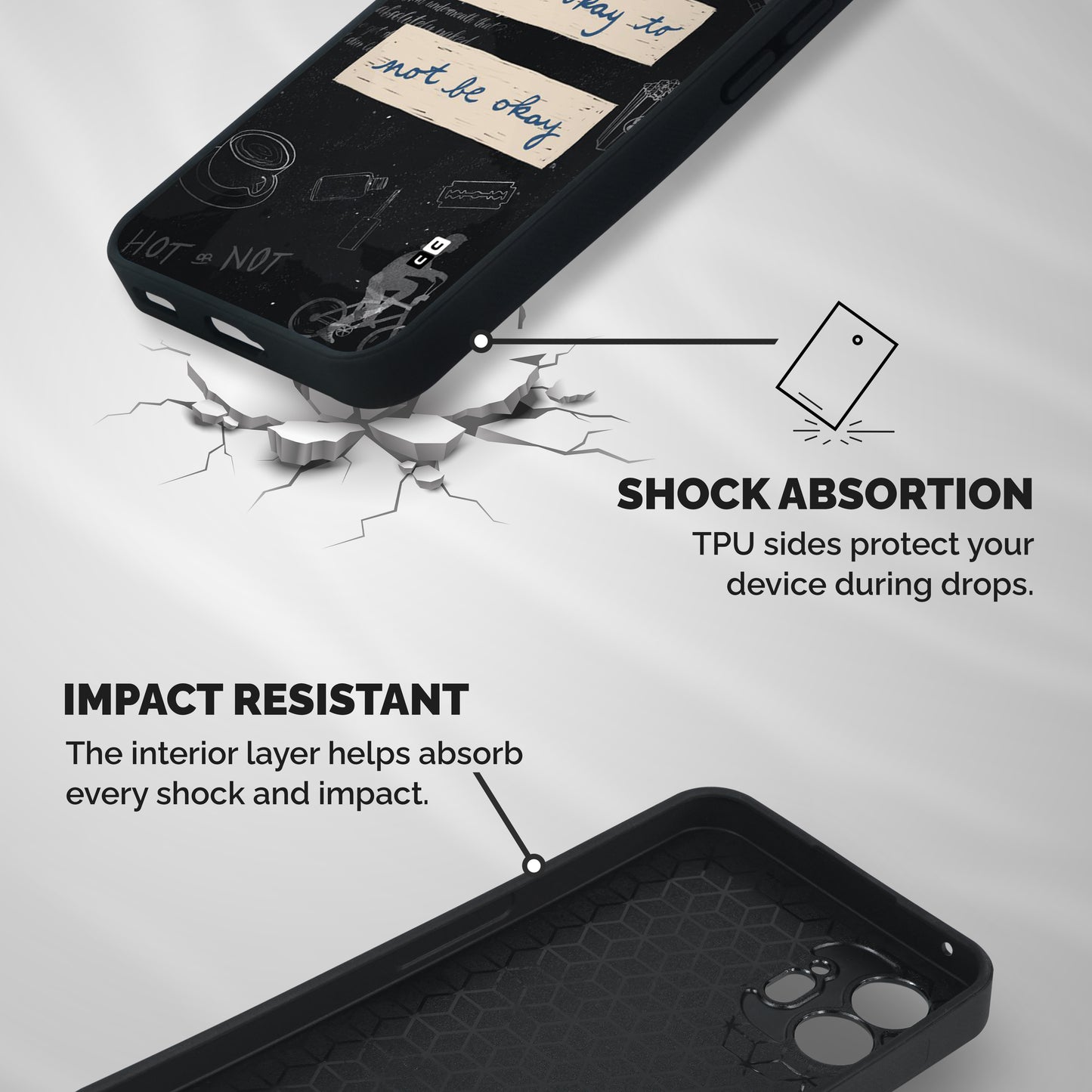 Its Okay Shockproof Hybrid Protection (Metal + TPU) Back Case Cover