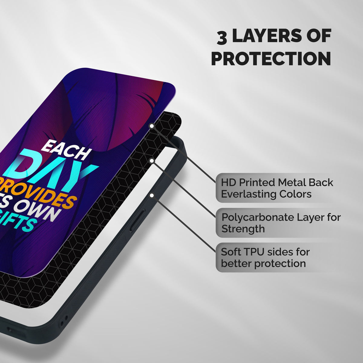 Its Own Gifts Shockproof Hybrid Protection (Metal + TPU) Back Case Cover