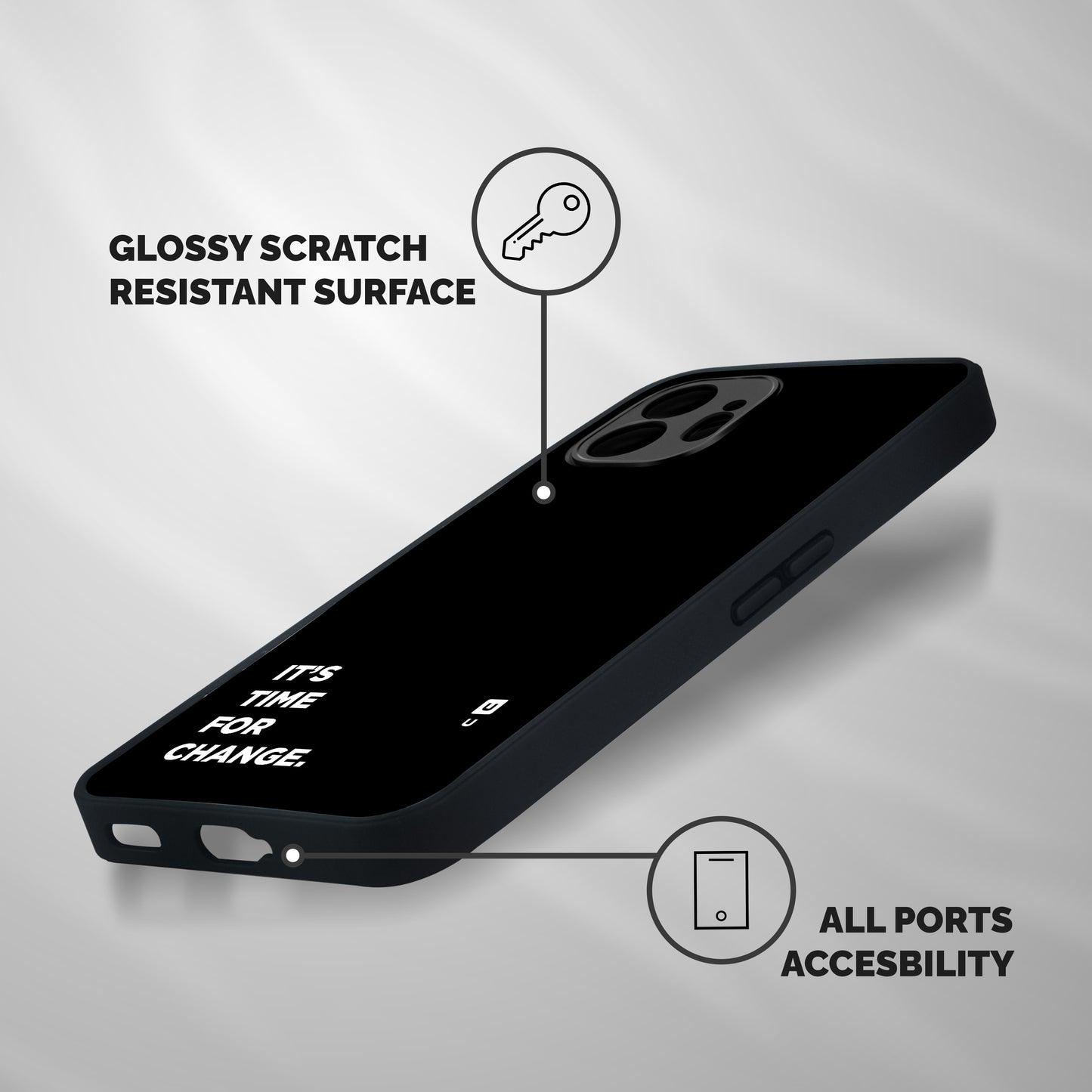Its Time For Change Shockproof Hybrid Protection (Metal + TPU) Back Case Cover