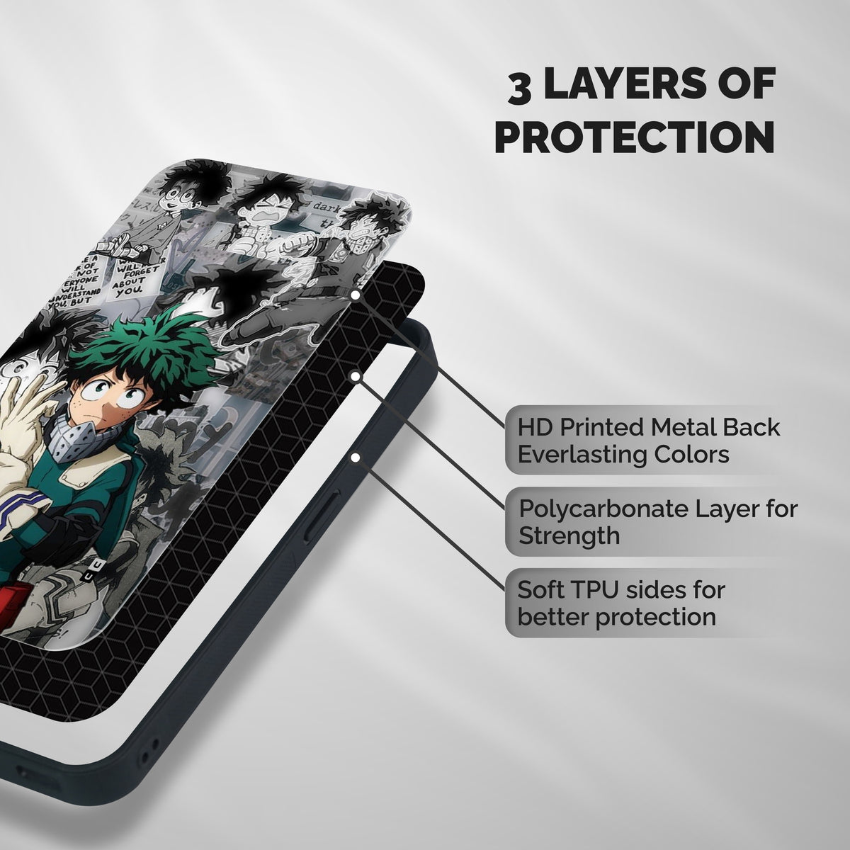 Izuku Midoriya Shockproof Hybrid Protection (Metal + TPU) Back Case Cover