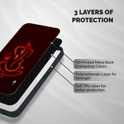 Jai Ganesha Shockproof Hybrid Protection (Metal + TPU) Back Case Cover