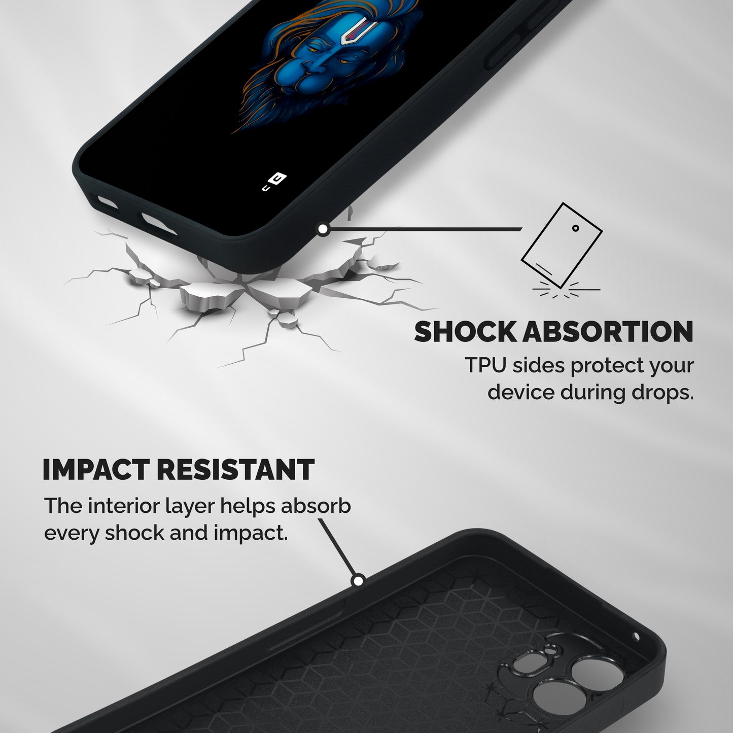 Jai Hanuman Shockproof Hybrid Protection (Metal + TPU) Back Case Cover