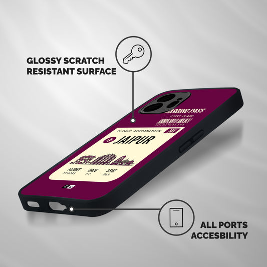 Jaipur Boarding Pass Shockproof Hybrid Protection (Metal + TPU) Back Case Cover