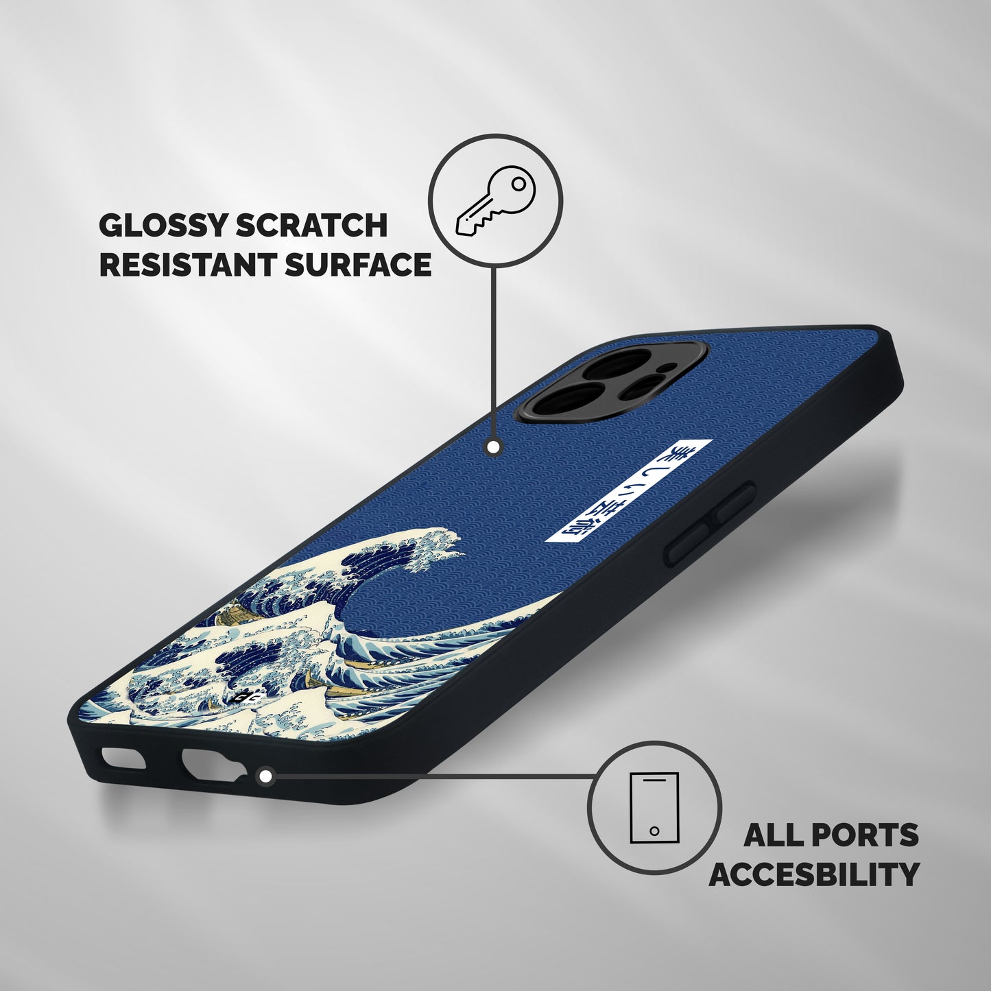 Japanese Art Shockproof Hybrid Protection (Metal + TPU) Back Case Cover