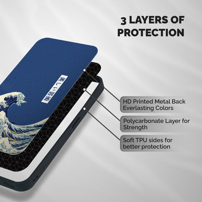 Japanese Art Shockproof Hybrid Protection (Metal + TPU) Back Case Cover