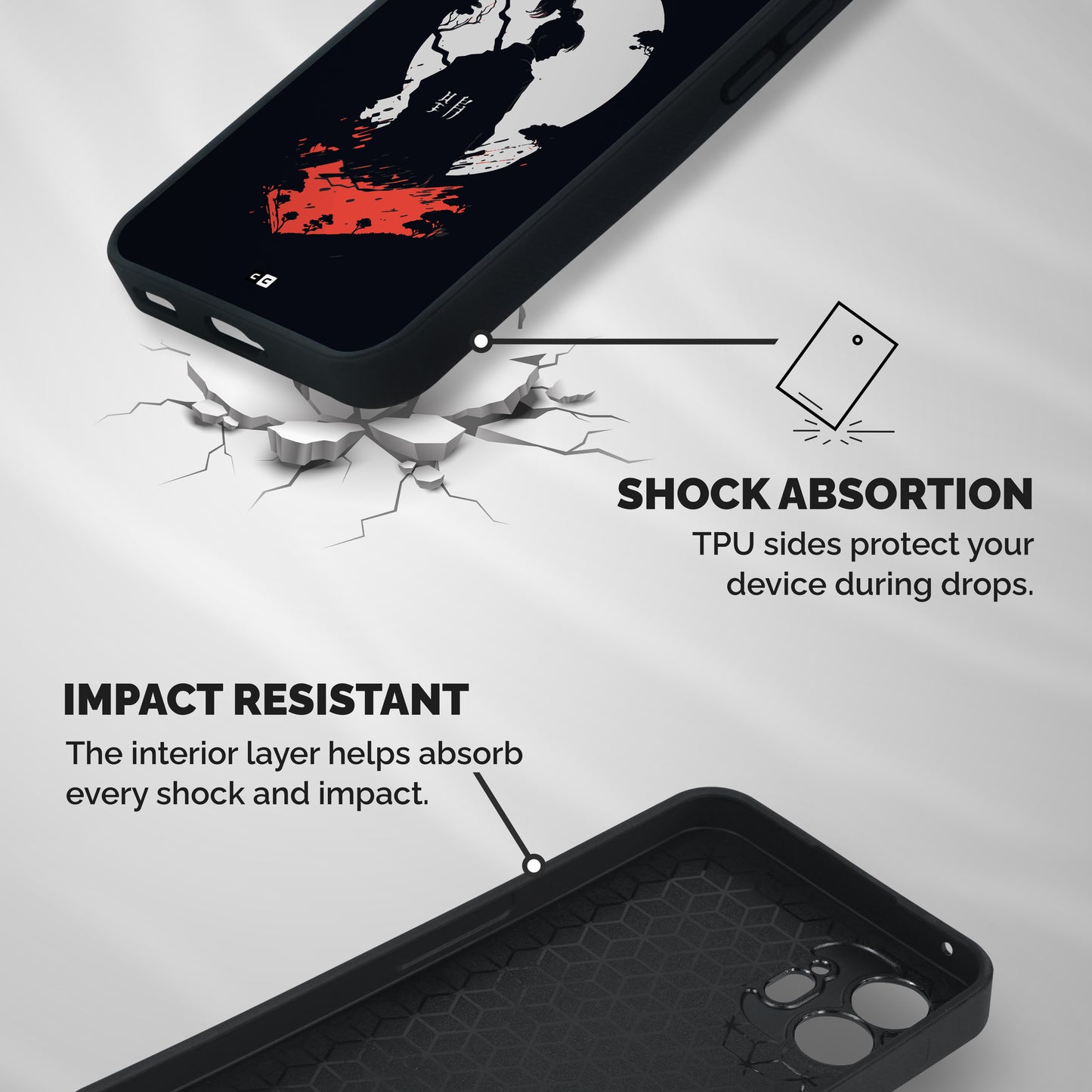 Japanese Warrior Shockproof Hybrid Protection (Metal + TPU) Back Case Cover