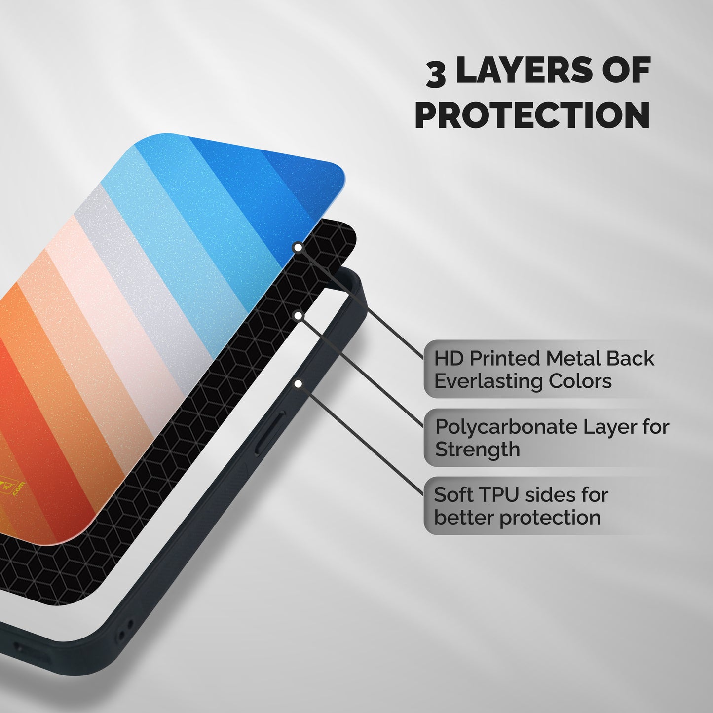 Jazzy Pattern Shockproof Hybrid Protection (Metal + TPU) Back Case Cover