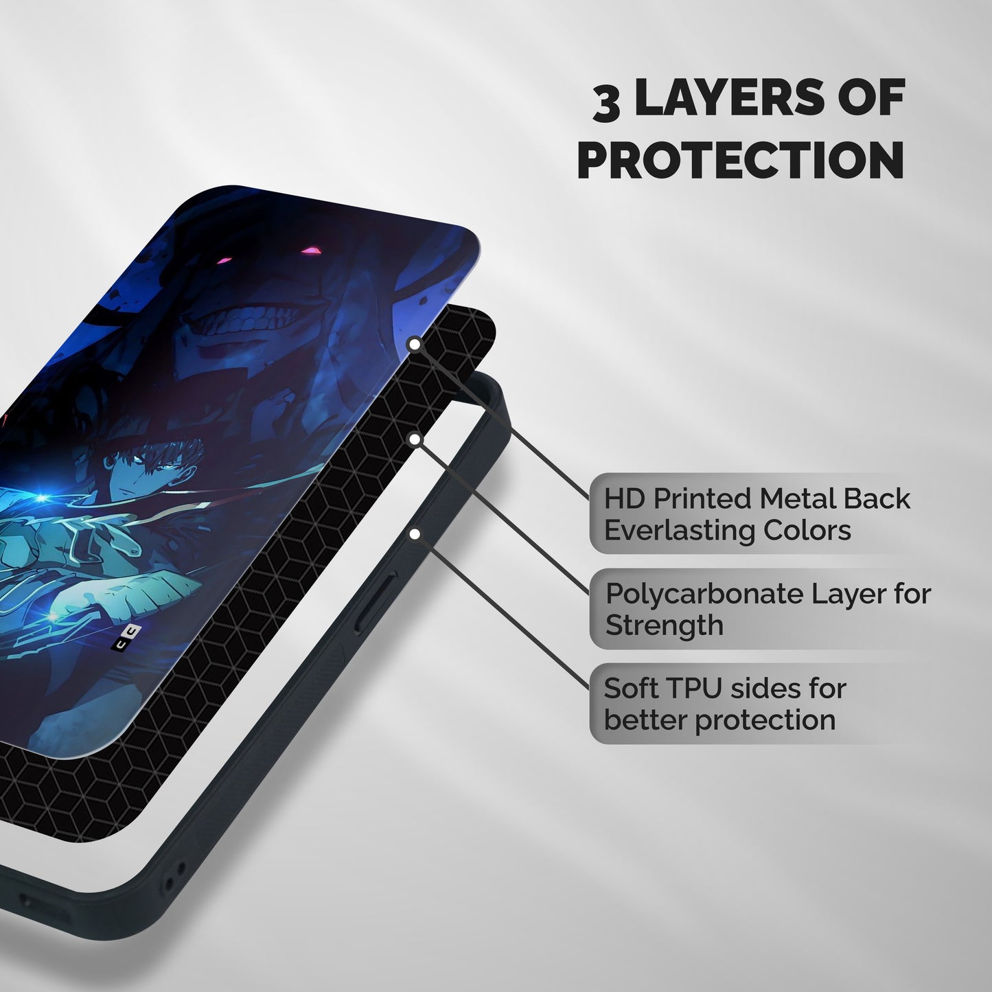 Jinwoo Fighting Mode Shockproof Hybrid Protection (Metal + TPU) Back Case Cover