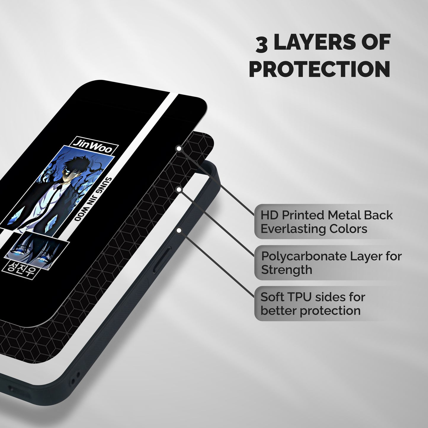Jinwoo Sung In A Battle Form Shockproof Hybrid Protection (Metal + TPU) Back Case Cover