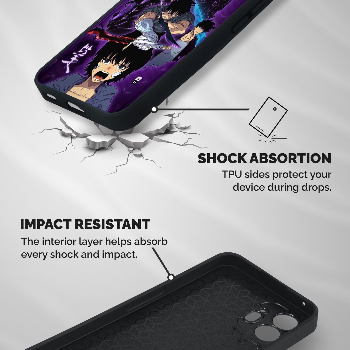 Jinwoo Sung Stance Shockproof Hybrid Protection (Metal + TPU) Back Case Cover
