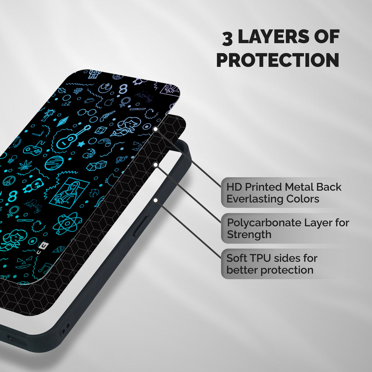 Joy Art Shockproof Hybrid Protection (Metal + TPU) Back Case Cover