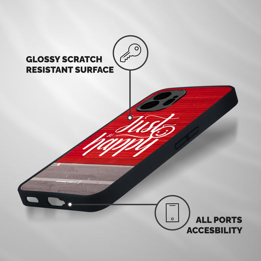 Just Be Happy Shockproof Hybrid Protection (Metal + TPU) Back Case Cover
