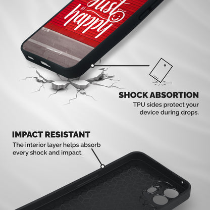 Just Be Happy Shockproof Hybrid Protection (Metal + TPU) Back Case Cover