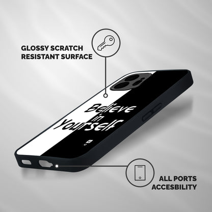 Just Believe Yourself Shockproof Hybrid Protection (Metal + TPU) Back Case Cover