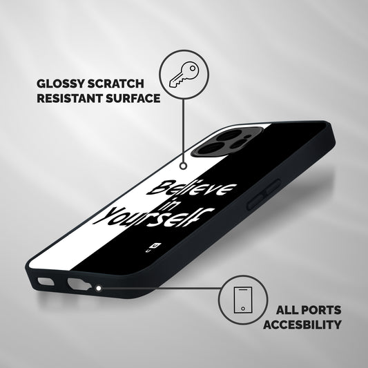 Just Believe Yourself Shockproof Hybrid Protection (Metal + TPU) Back Case Cover