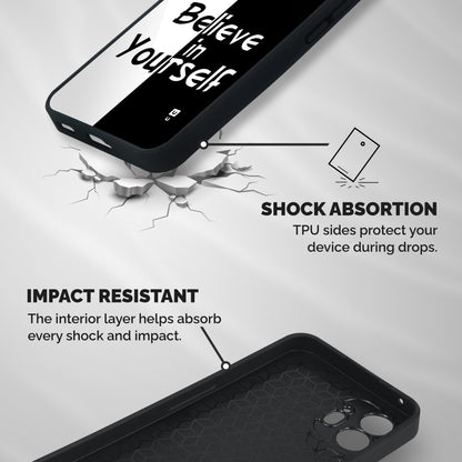 Just Believe Yourself Shockproof Hybrid Protection (Metal + TPU) Back Case Cover