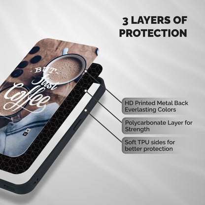 Just Coffee Shockproof Hybrid Protection (Metal + TPU) Back Case Cover