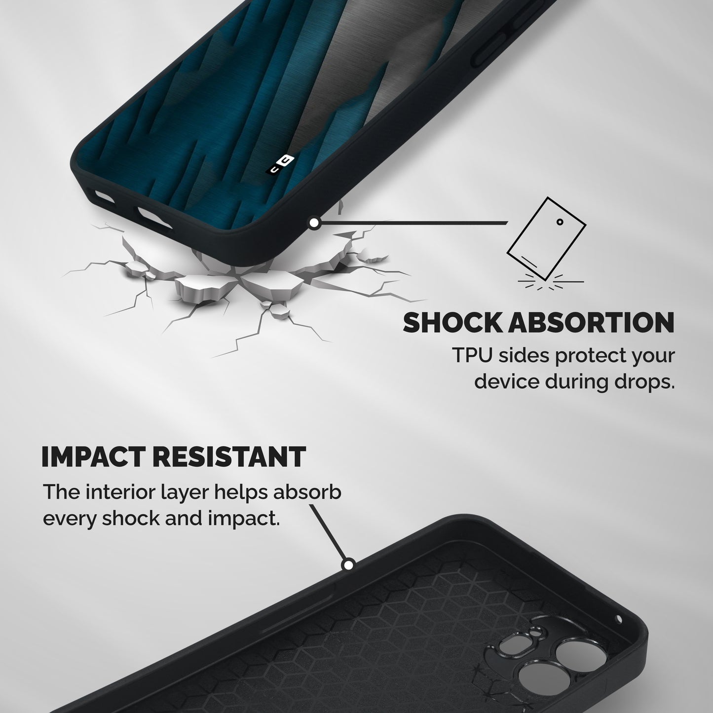 Just Lines Shockproof Hybrid Protection (Metal + TPU) Back Case Cover