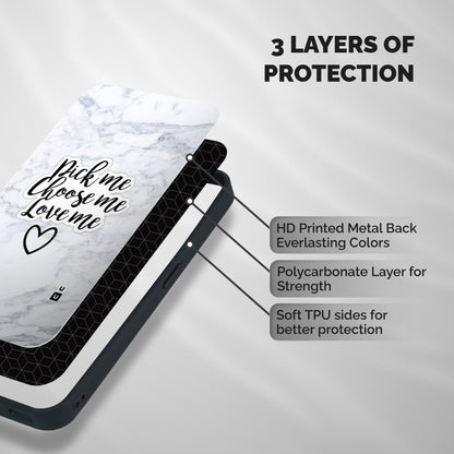 Just Me Shockproof Hybrid Protection (Metal + TPU) Back Case Cover