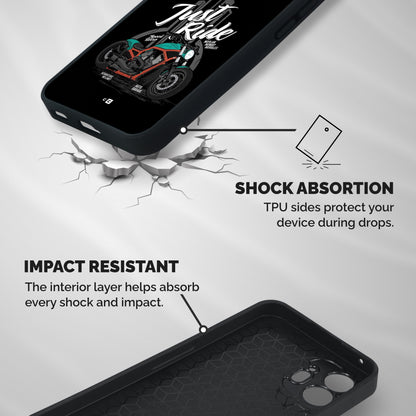 Just Ride Speed Shockproof Hybrid Protection (Metal + TPU) Back Case Cover